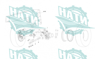 Front axle installation drawing